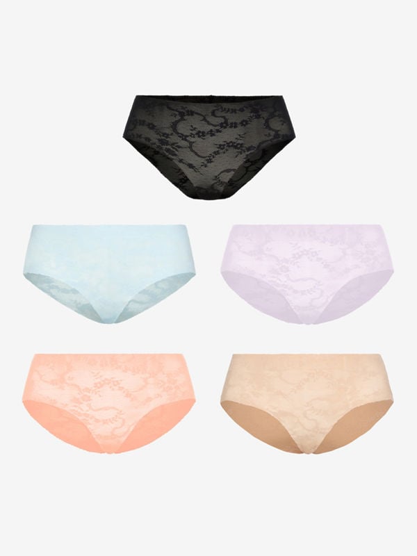 No-Show Lace Hipster 5-Piece Set