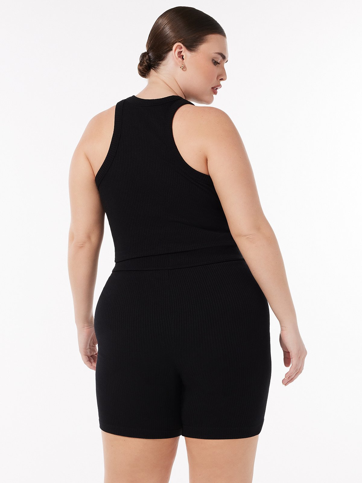 Xssential Heavy Rib Cropped Logo Tank in Black | SAVAGE X FENTY