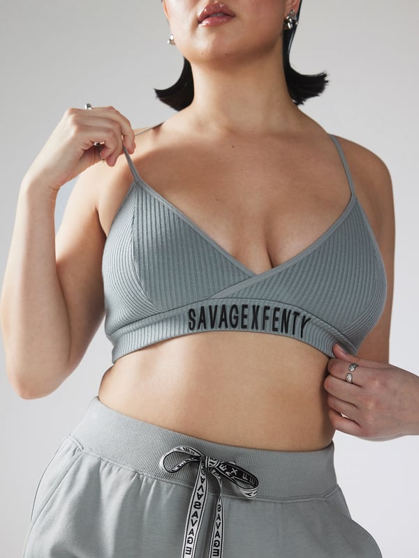 Essential Heavy Rib Logo Bralette
