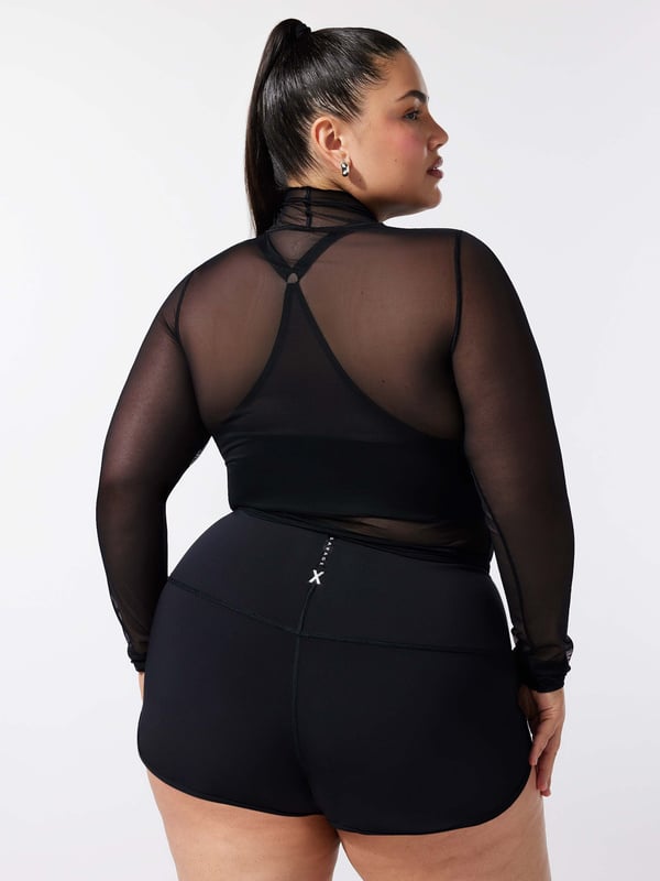 Mod Cropped Turtleneck Long-Sleeve Tee
