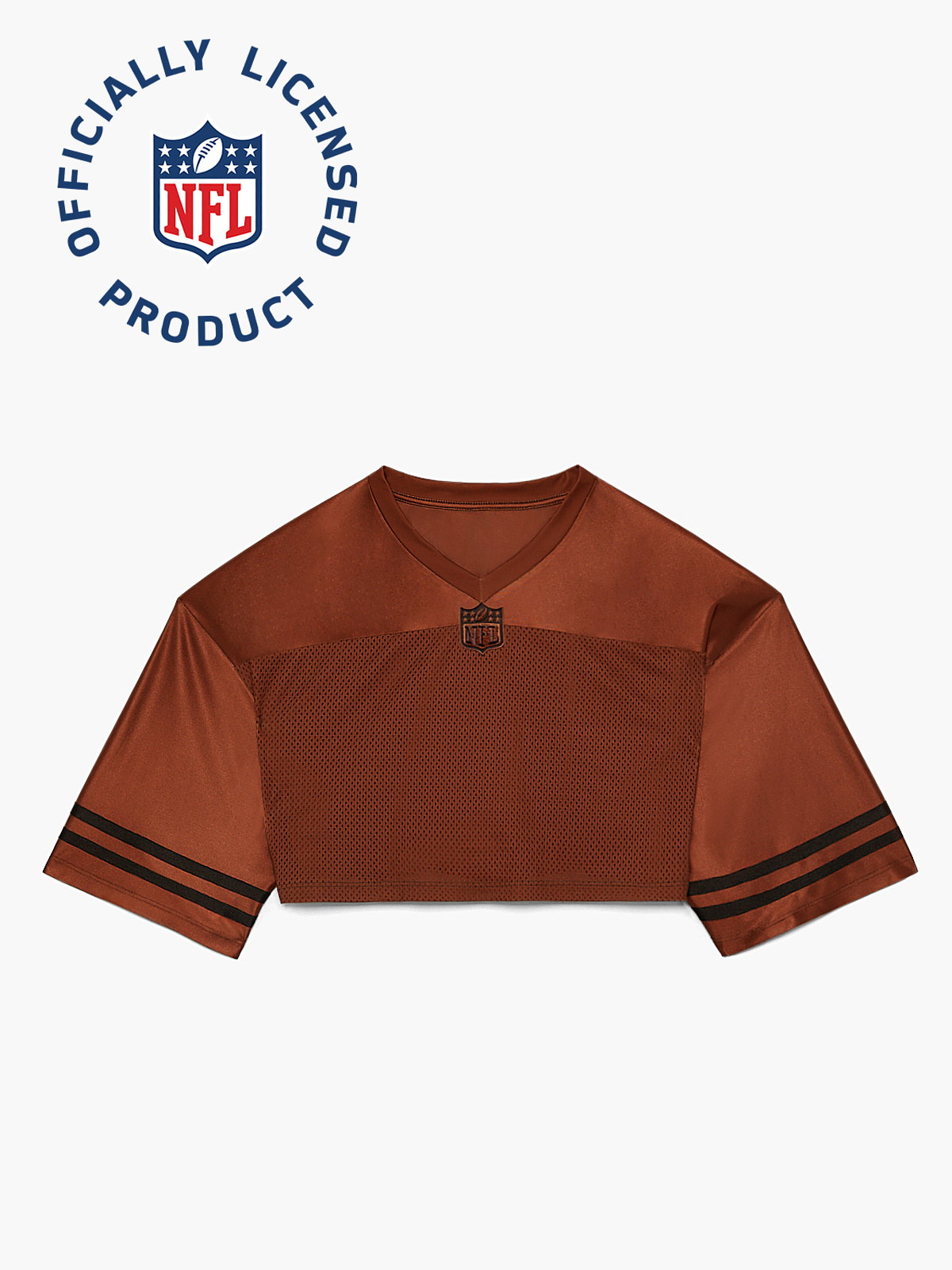 Limited-Edition LVII Cropped Varsity Fashion Jersey with NFL Logo