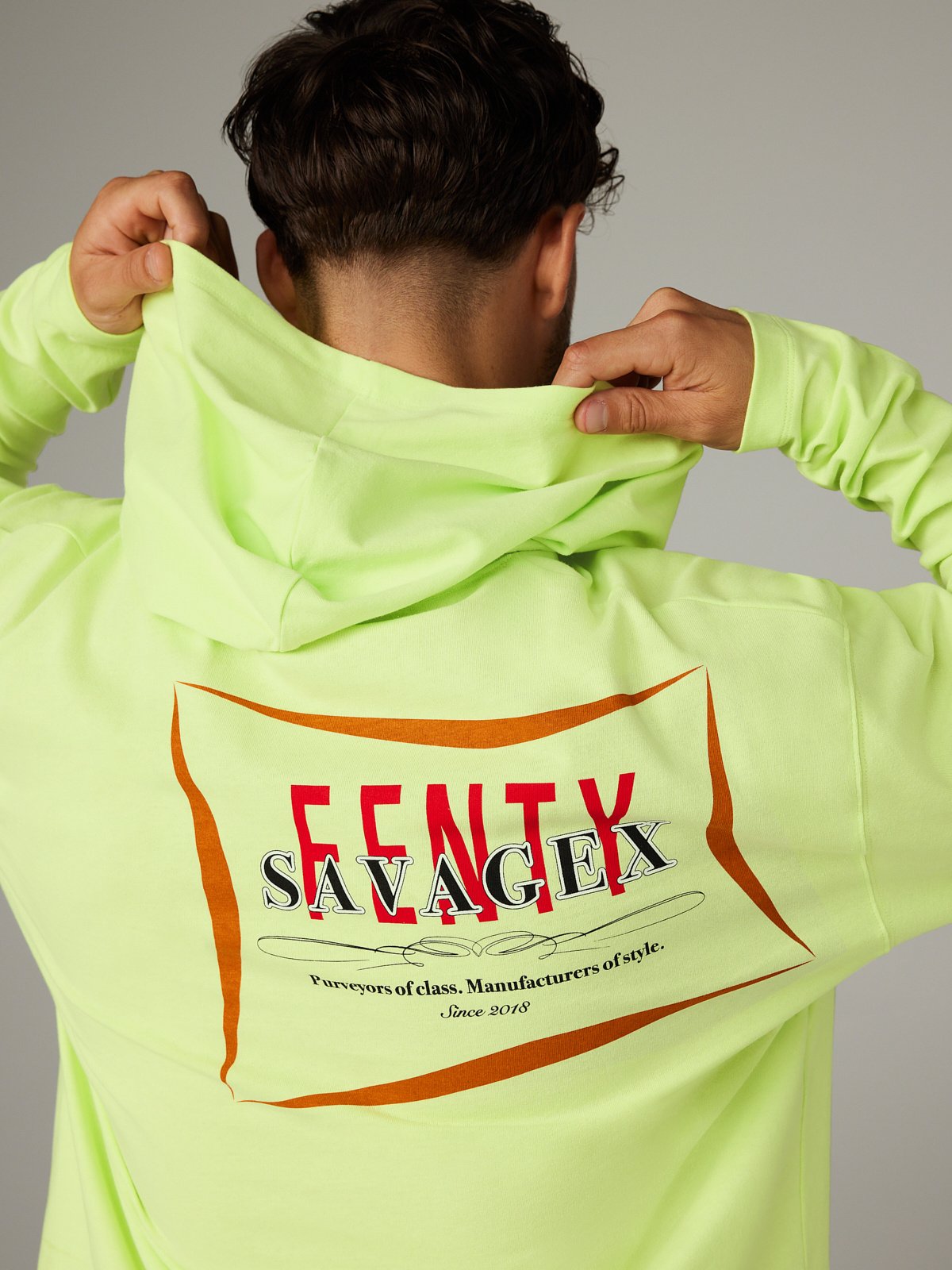 Hooded Long-Sleeve Back Page Graphic Tee in Green | SAVAGE X FENTY
