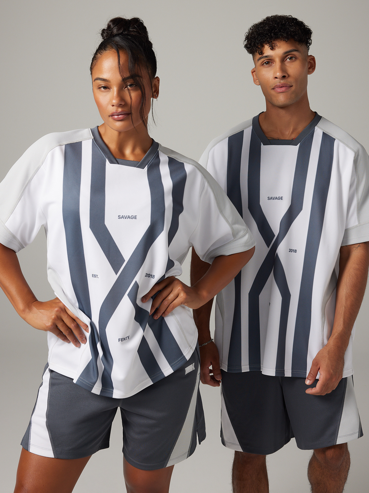 League Short-Sleeve Jersey in Multi & Silver & White | SAVAGE X FENTY
