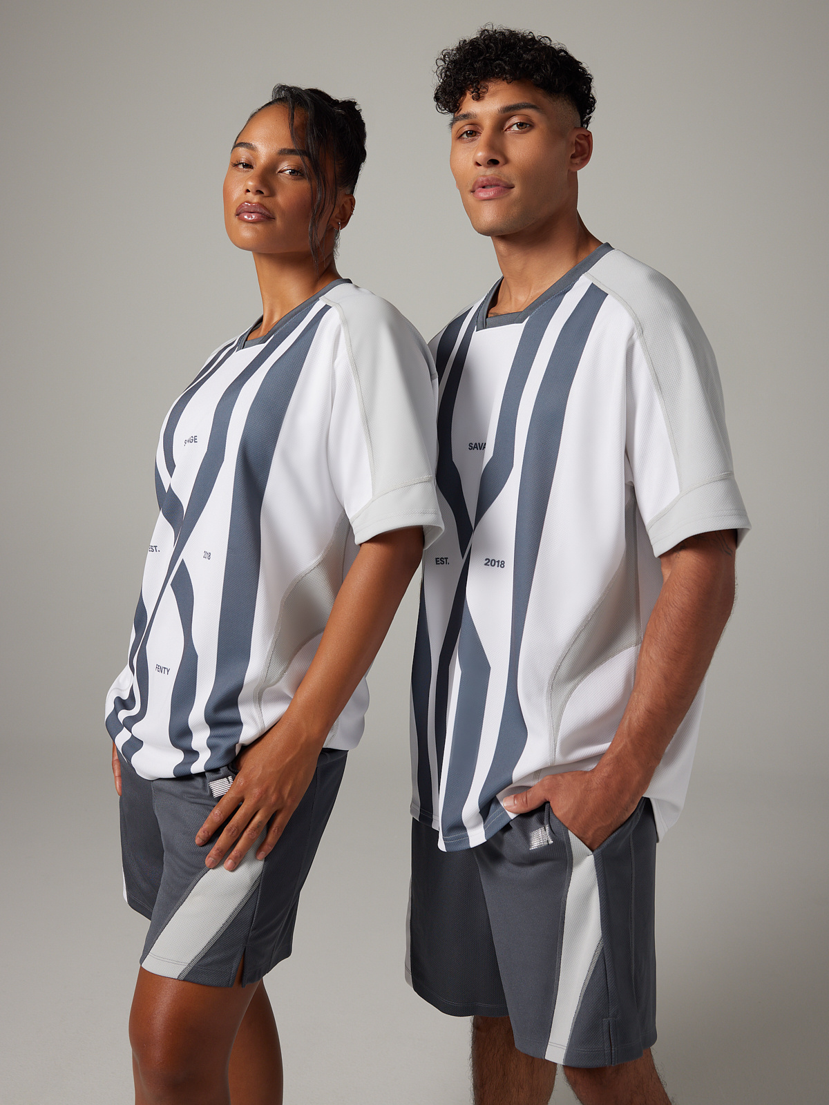 League Short-Sleeve Jersey in Multi & Silver & White | SAVAGE X FENTY