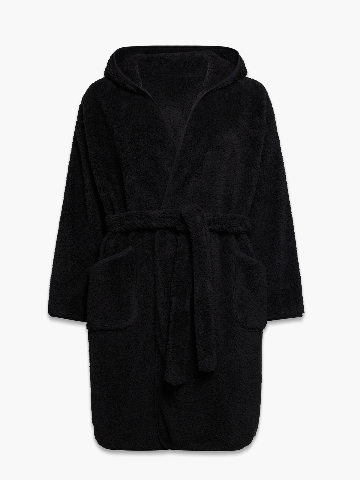 Undercover Softie Plush Teddy Robe in Black