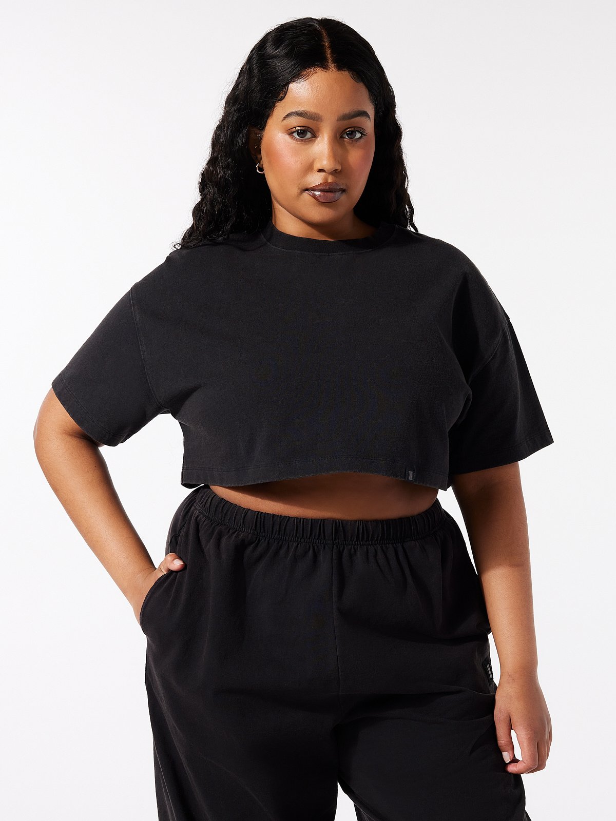 Essential Heavy Jersey Washed Cropped Tee