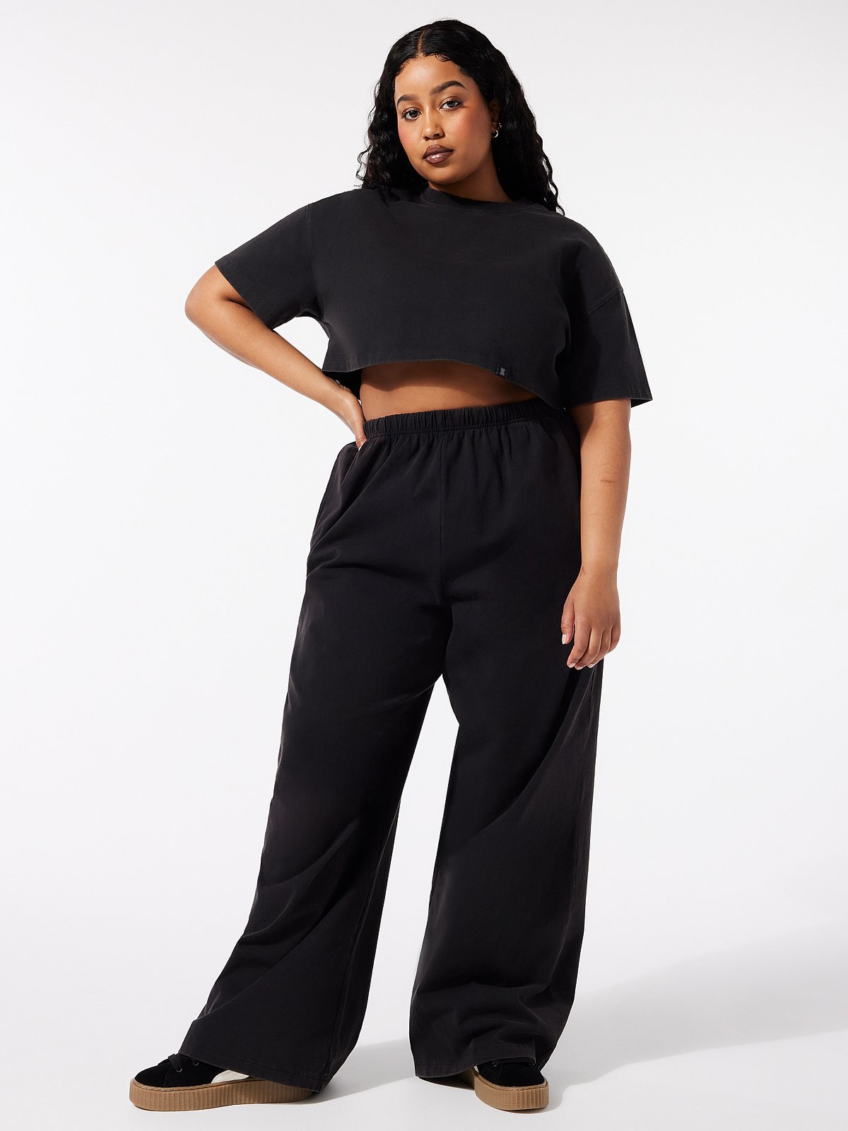 Essential Heavy Jersey Washed Cropped Tee