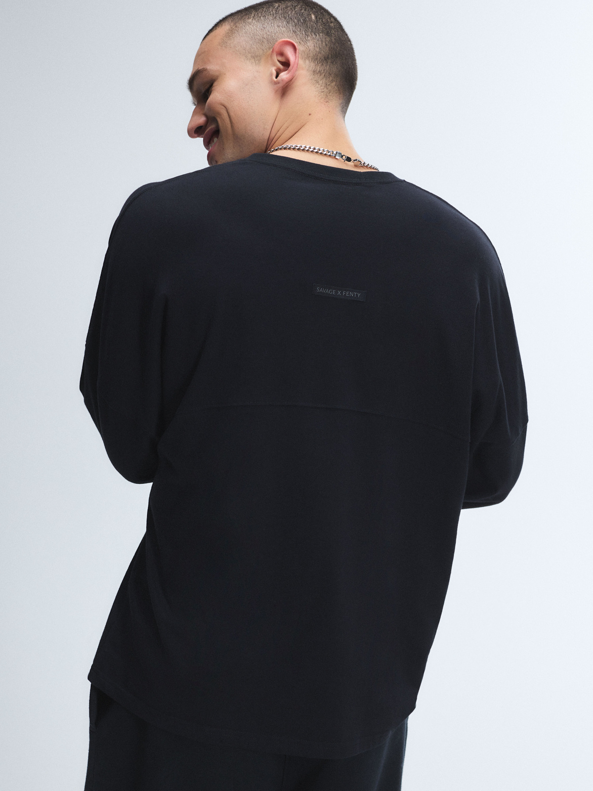 Jersey Long Sleeve Tee in Black | SAVAGE X FENTY