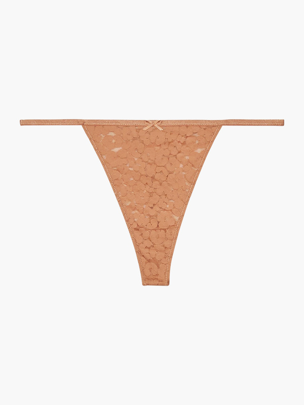 Leopard Lace Thong in Brown & Nude | SAVAGE X FENTY UK United Kingdom