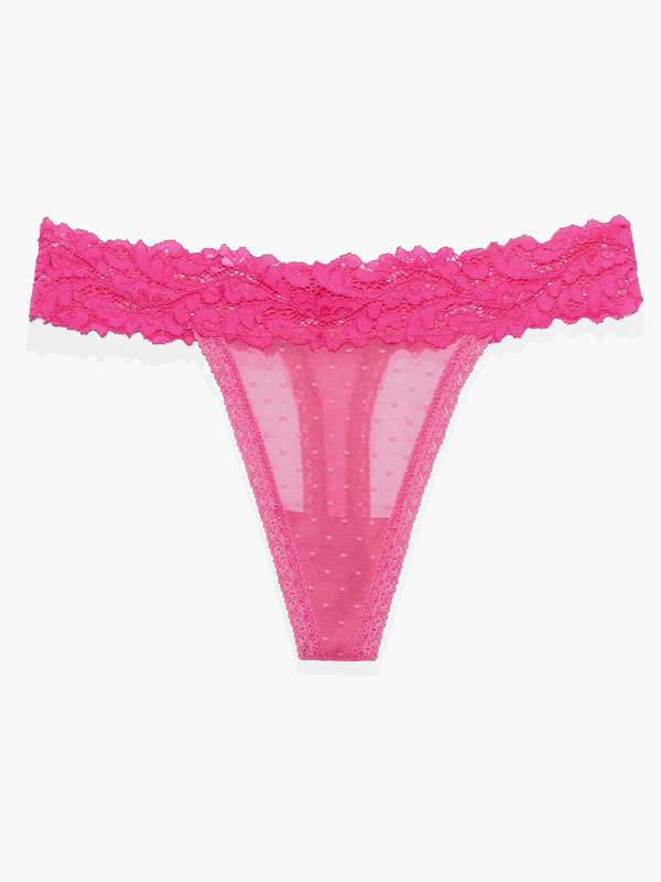 Dotted Mesh Thong in Pink | SAVAGE X FENTY UK United Kingdom