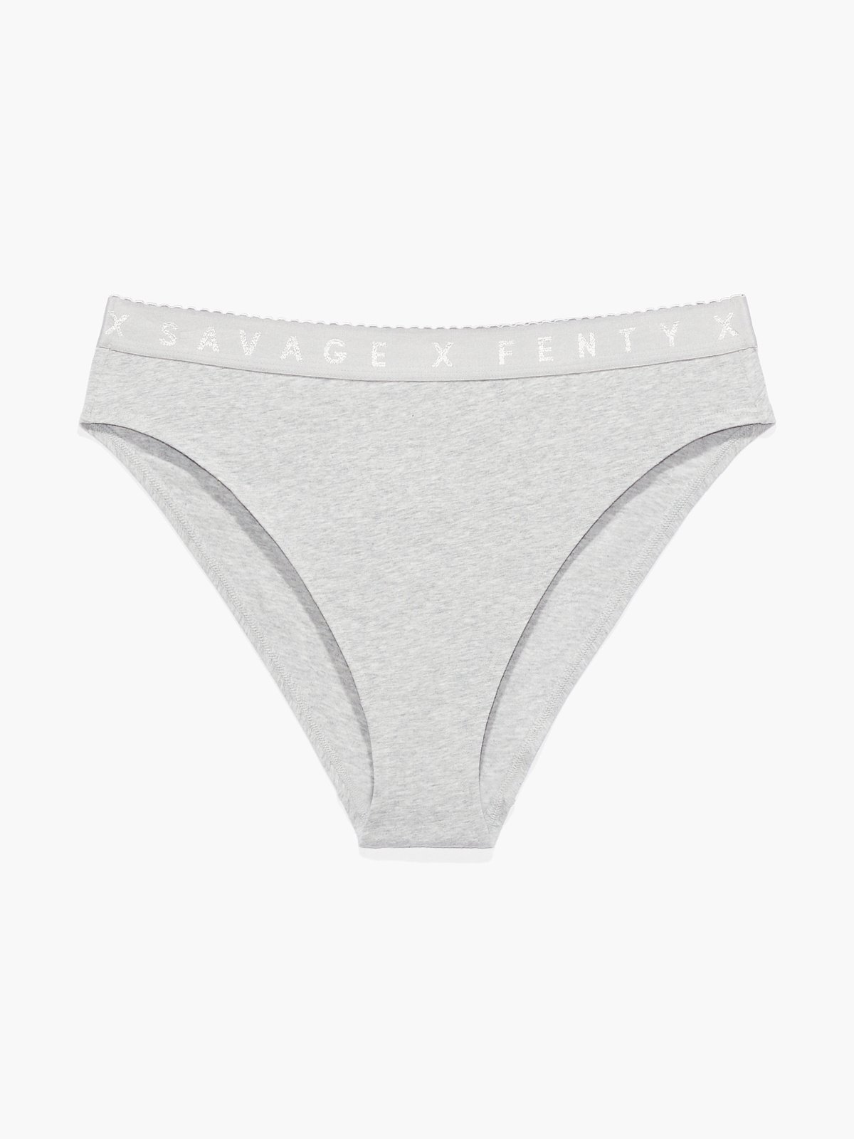 Savage X Cotton High-Leg Bikini Panty in Grey