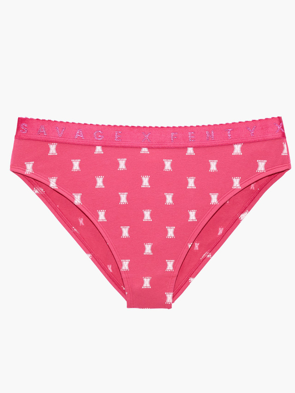 Savage X Cotton Jersey High Leg Bikini in Multi & Pink | SAVAGE X FENTY