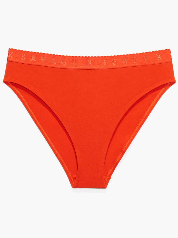 Savage X Cotton High-Leg Bikini Panty in Orange & Red | SAVAGE X FENTY