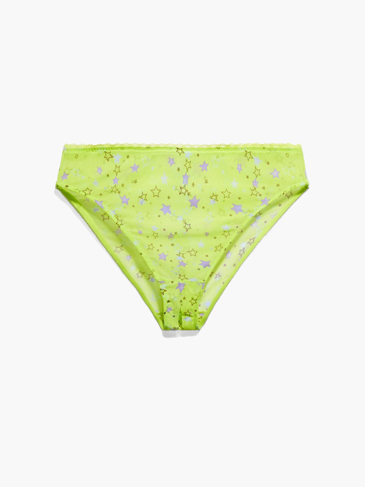 Mesh Crotchless High-Leg Bikini in Green & Multi | SAVAGE X FENTY