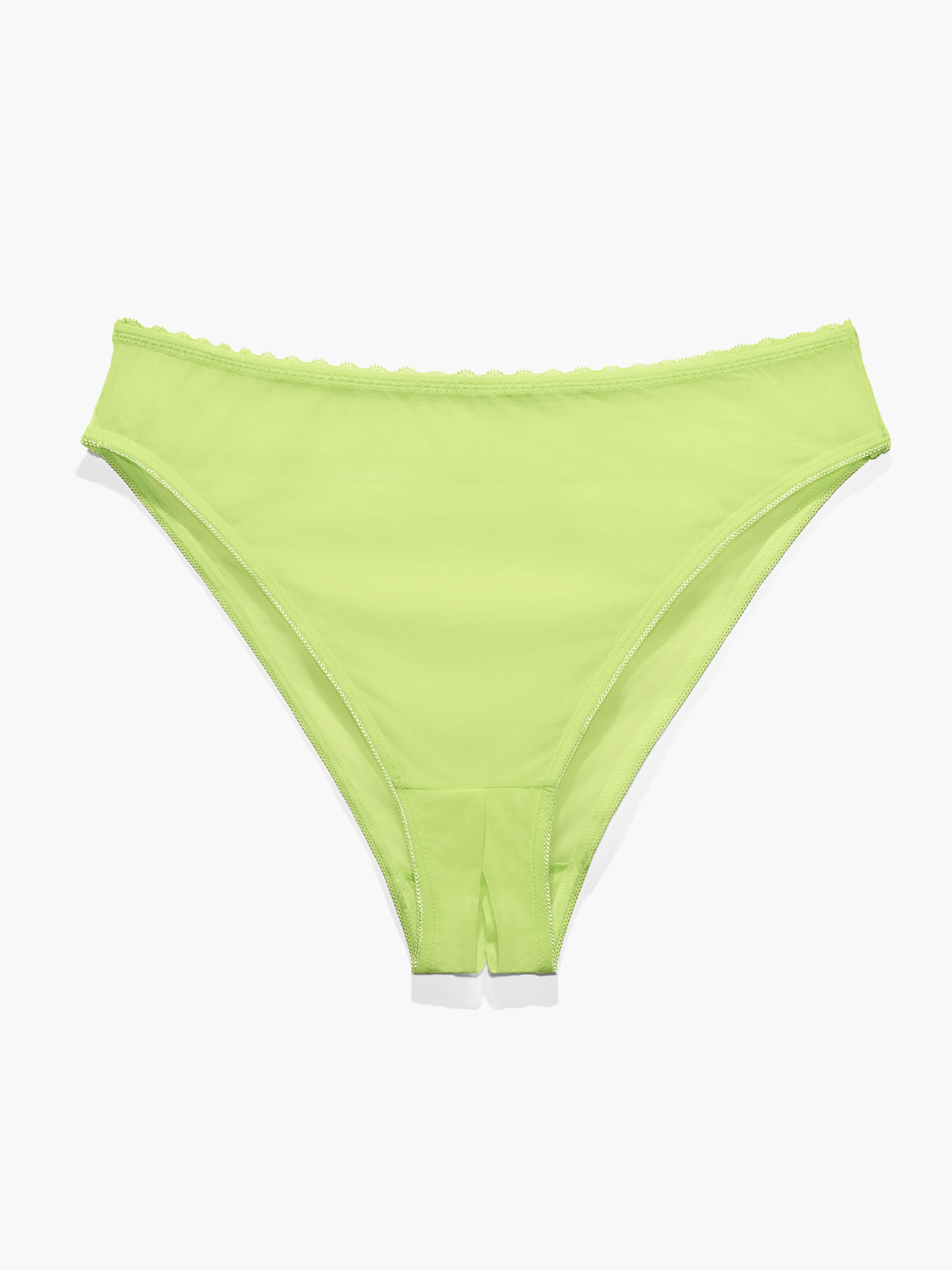 Mesh Crotchless High Leg Bikini In Green Savage X Fenty 9018