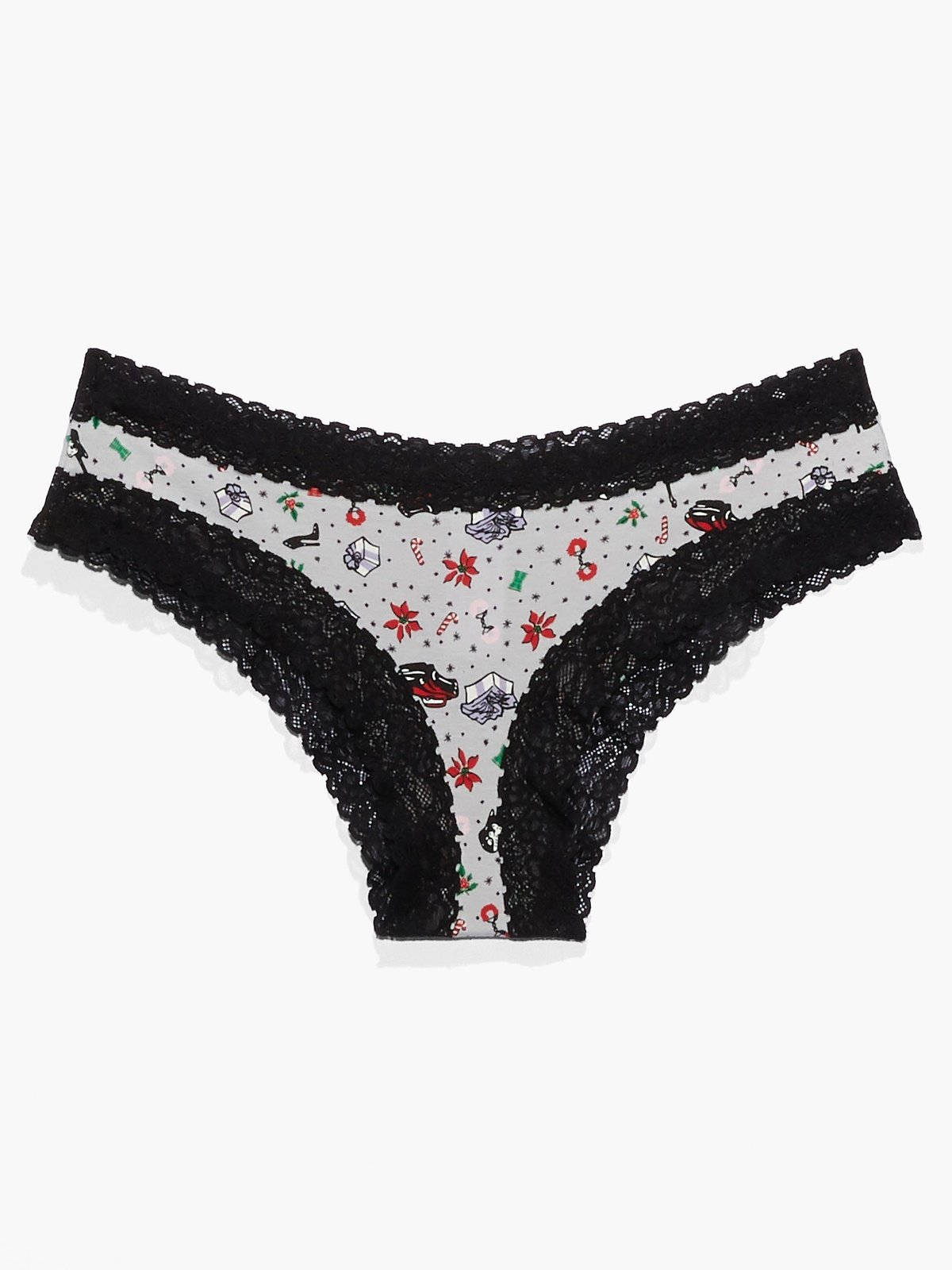 Cotton Essentials Lace-Trim Cheeky Knickers in Grey & Multi | SAVAGE X ...
