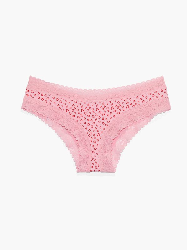 Cotton Essentials Lace-Trim Cheeky Panty in Pink | SAVAGE X FENTY