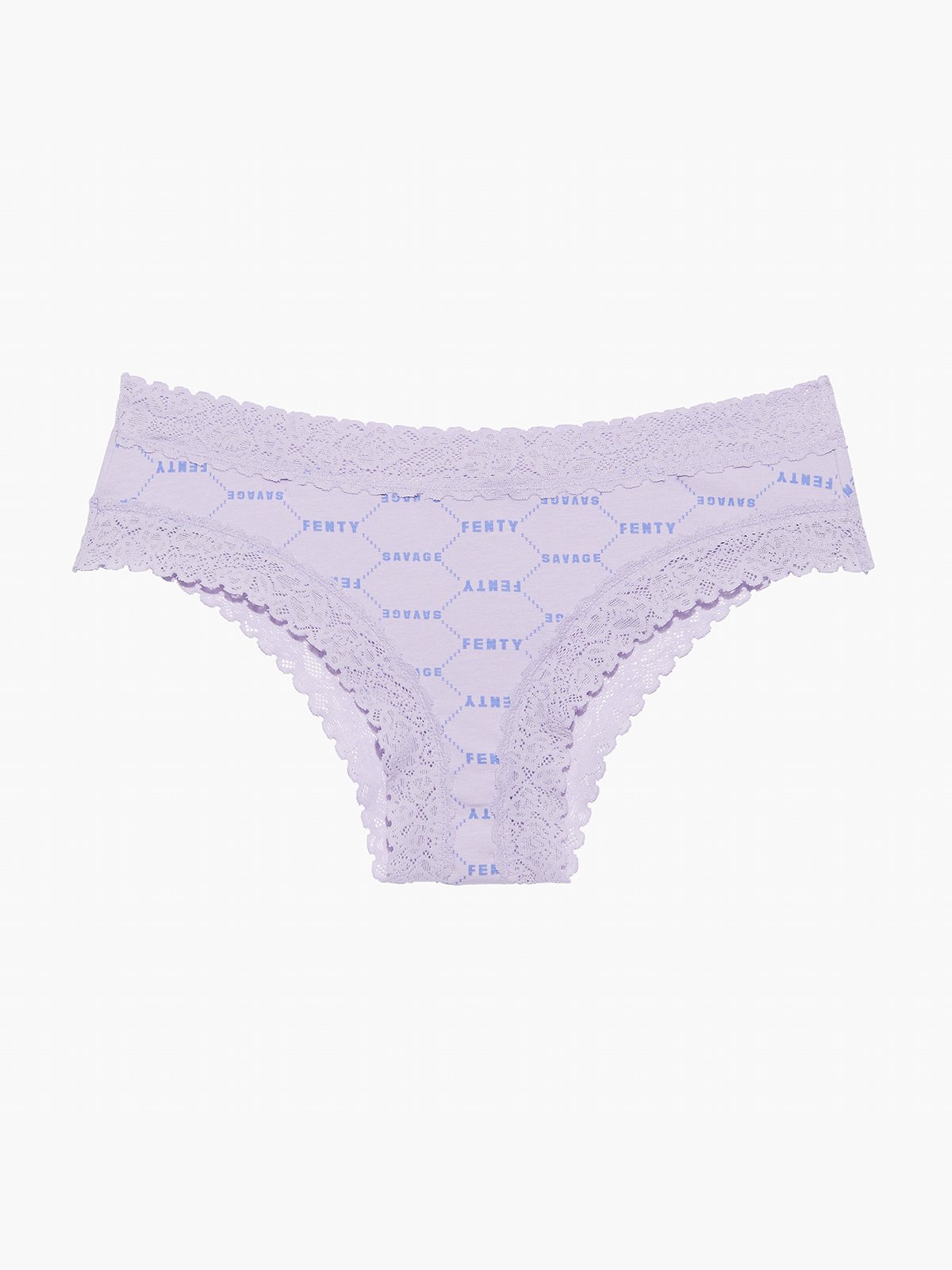 Cotton Essentials Lace-Trim Cheeky Panty in Multi & Purple