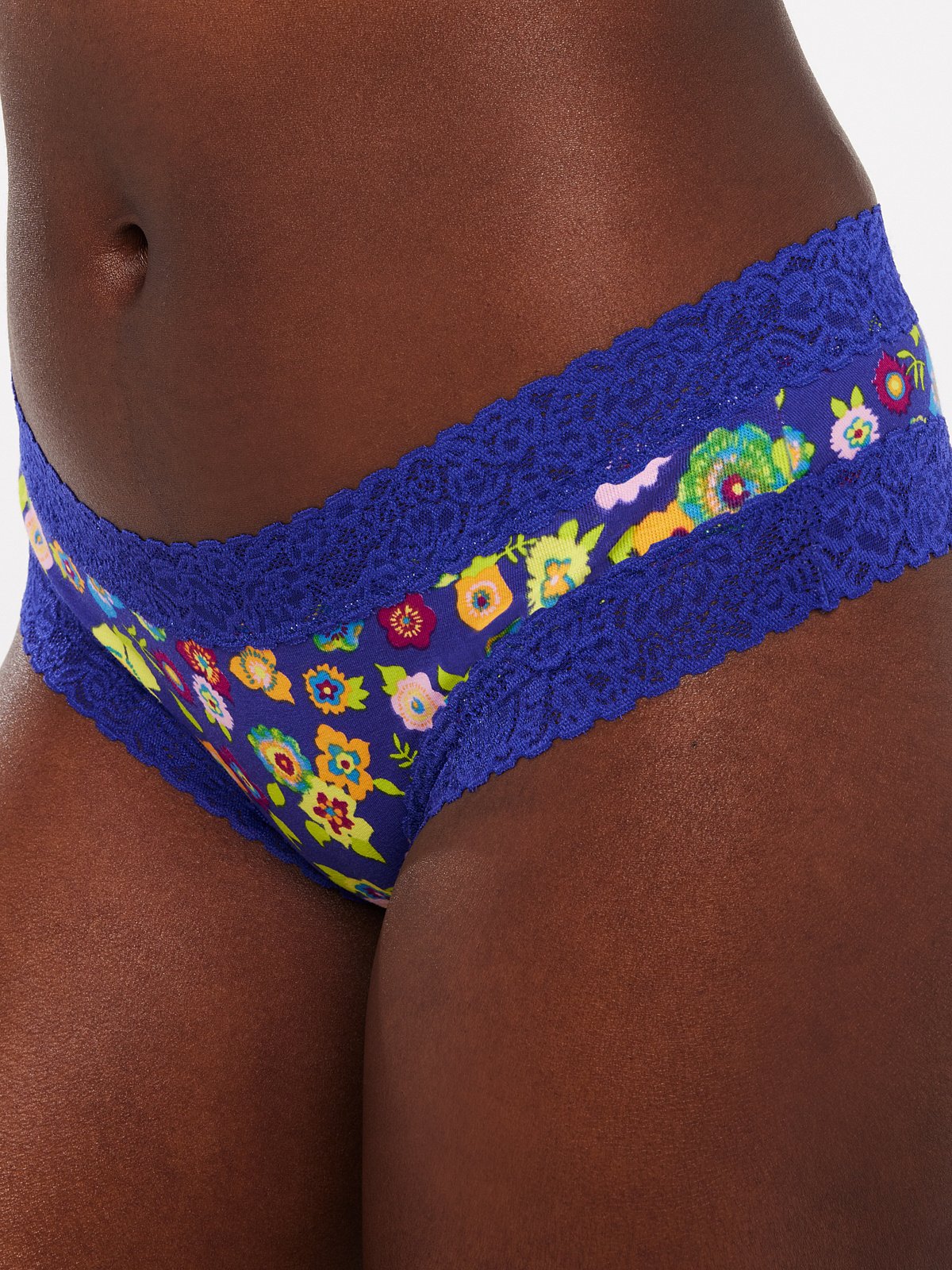 Cotton Essentials Lace-Trim Cheeky Panty in Multi