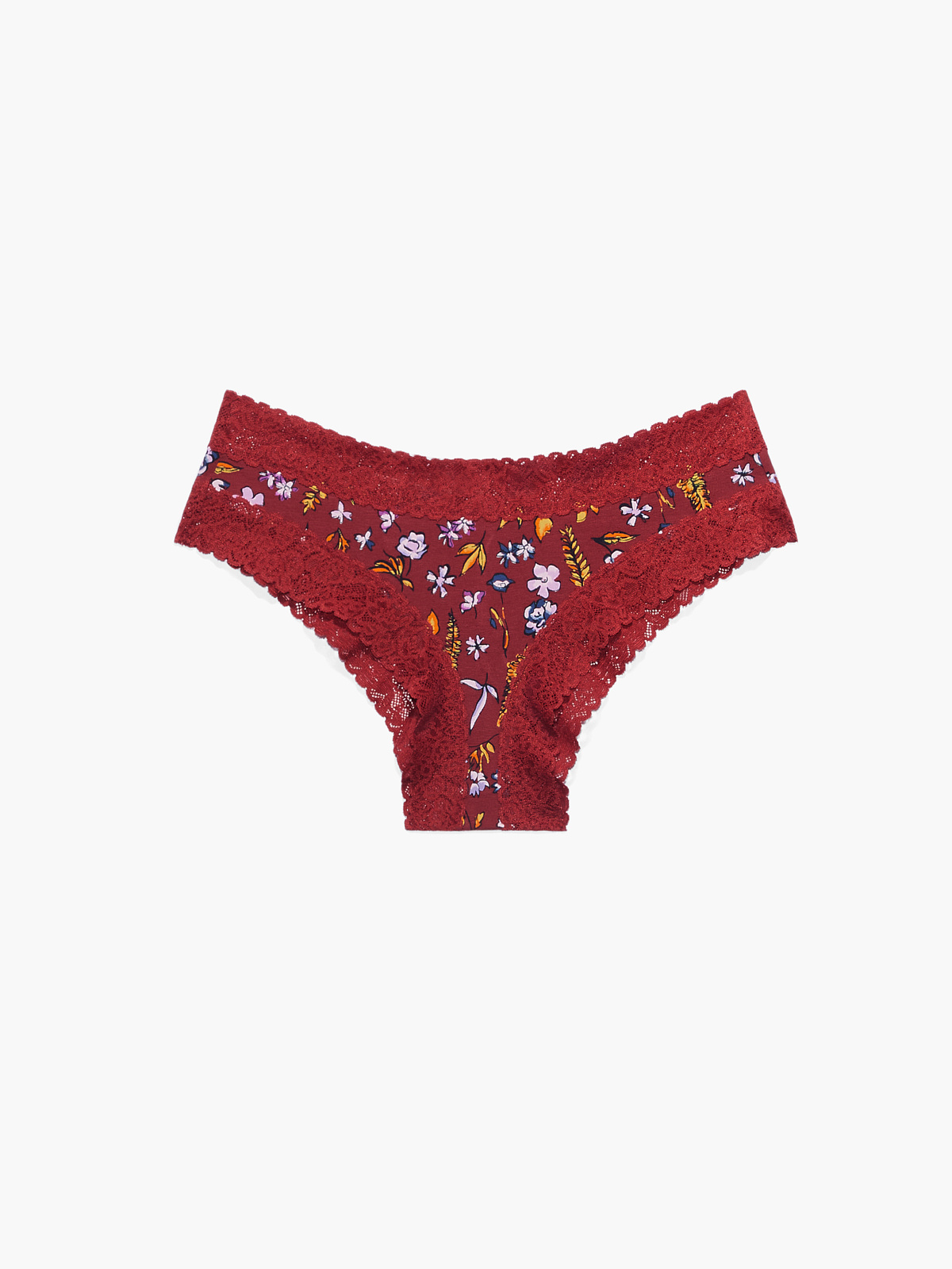 Cotton Essentials Lace-Trim Cheeky Panty in Multi