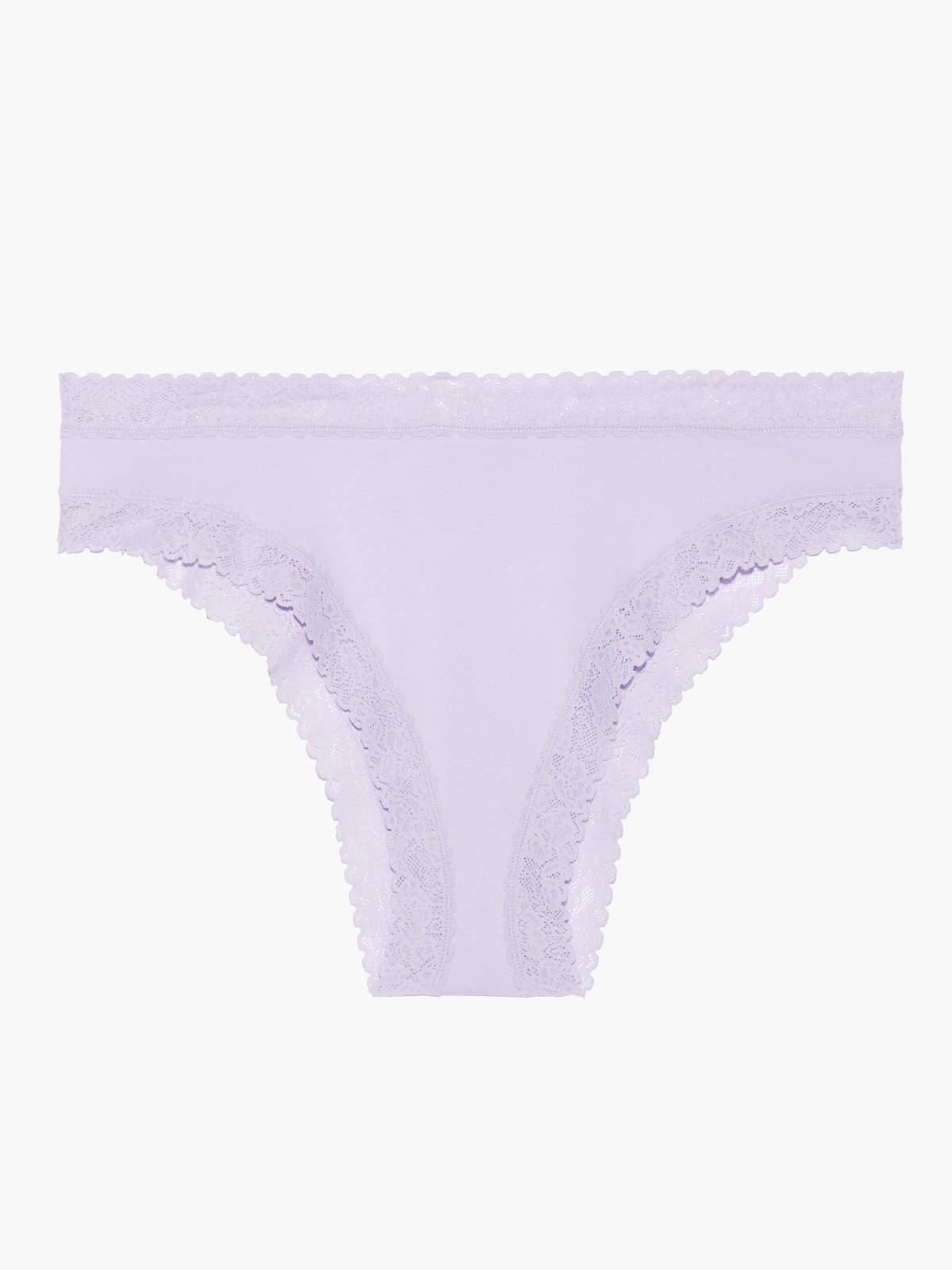 Cotton Essentials Lace-Trim Cheeky Panty in Purple