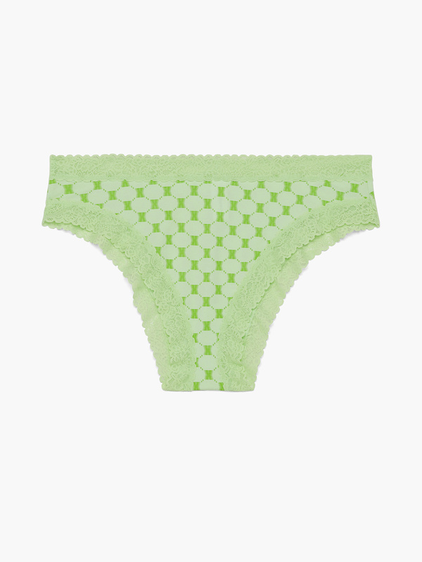Cotton Essentials Lace-Trim Cheeky Panty in Green
