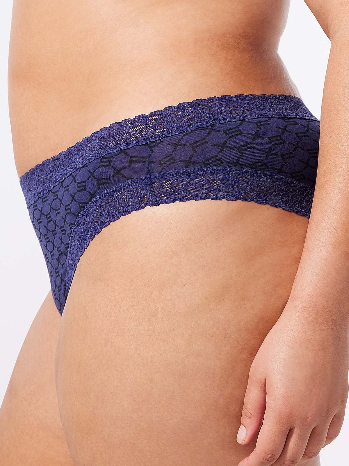 Cotton Essentials Lace-Trim Cheeky Panty in Blue