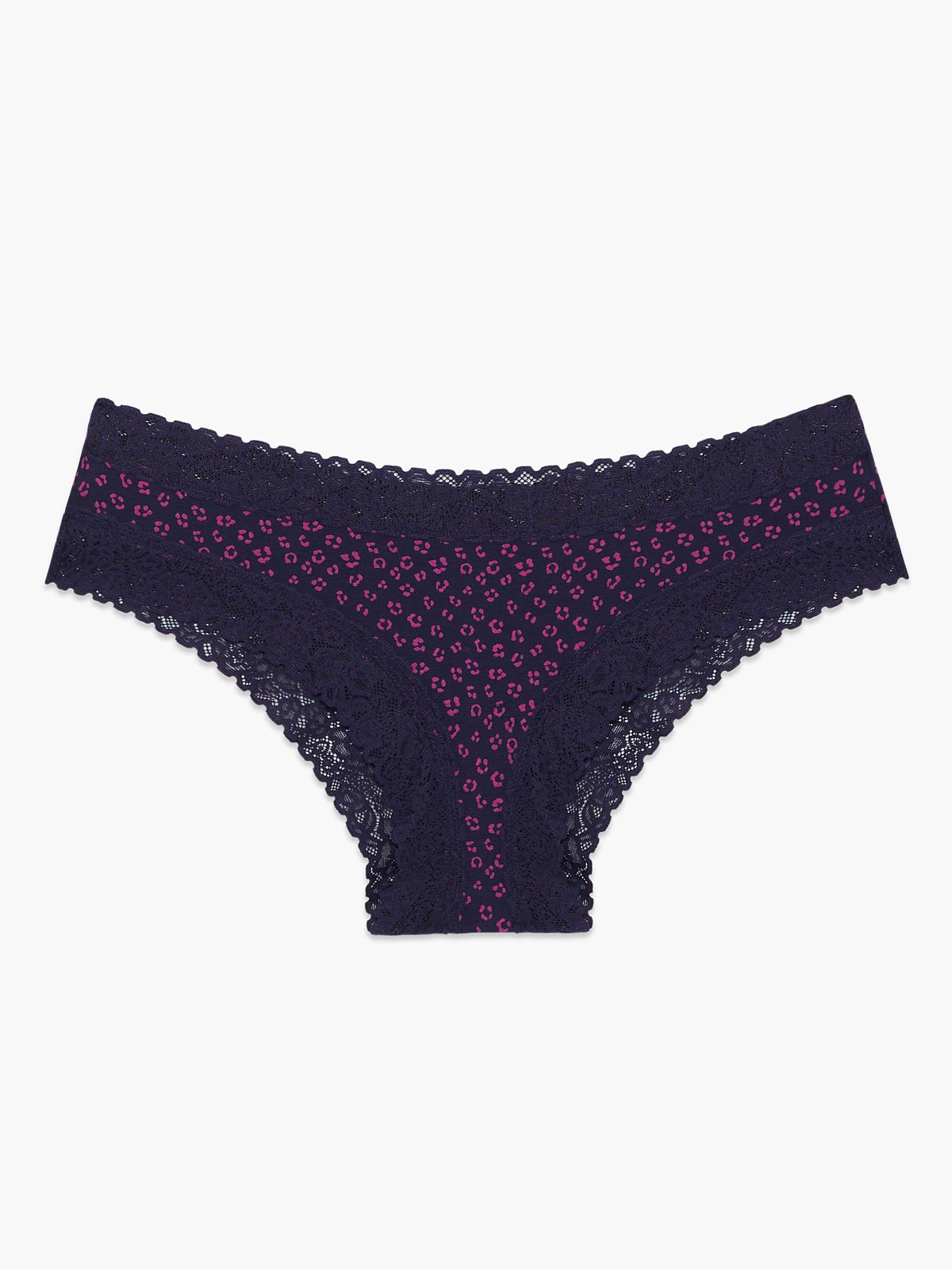 Cotton Essentials Lace-Trim Cheeky Knickers in Blue & Multi | SAVAGE X ...
