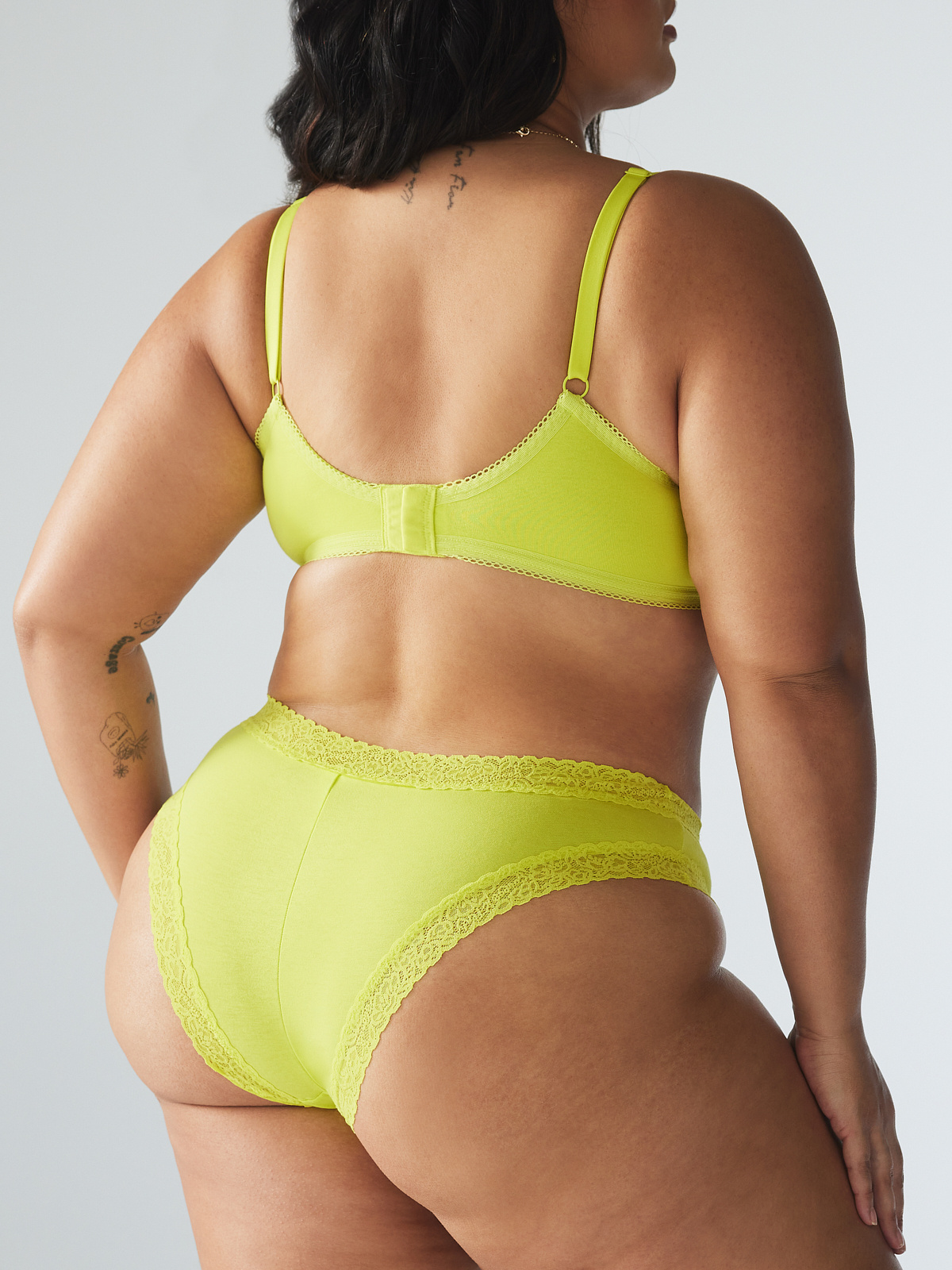 Cotton Essentials Lace-Trim Cheeky Panty in Yellow