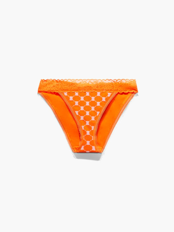 Cotton Essentials Lace-Trim Bikini in Multi & Orange | SAVAGE X FENTY