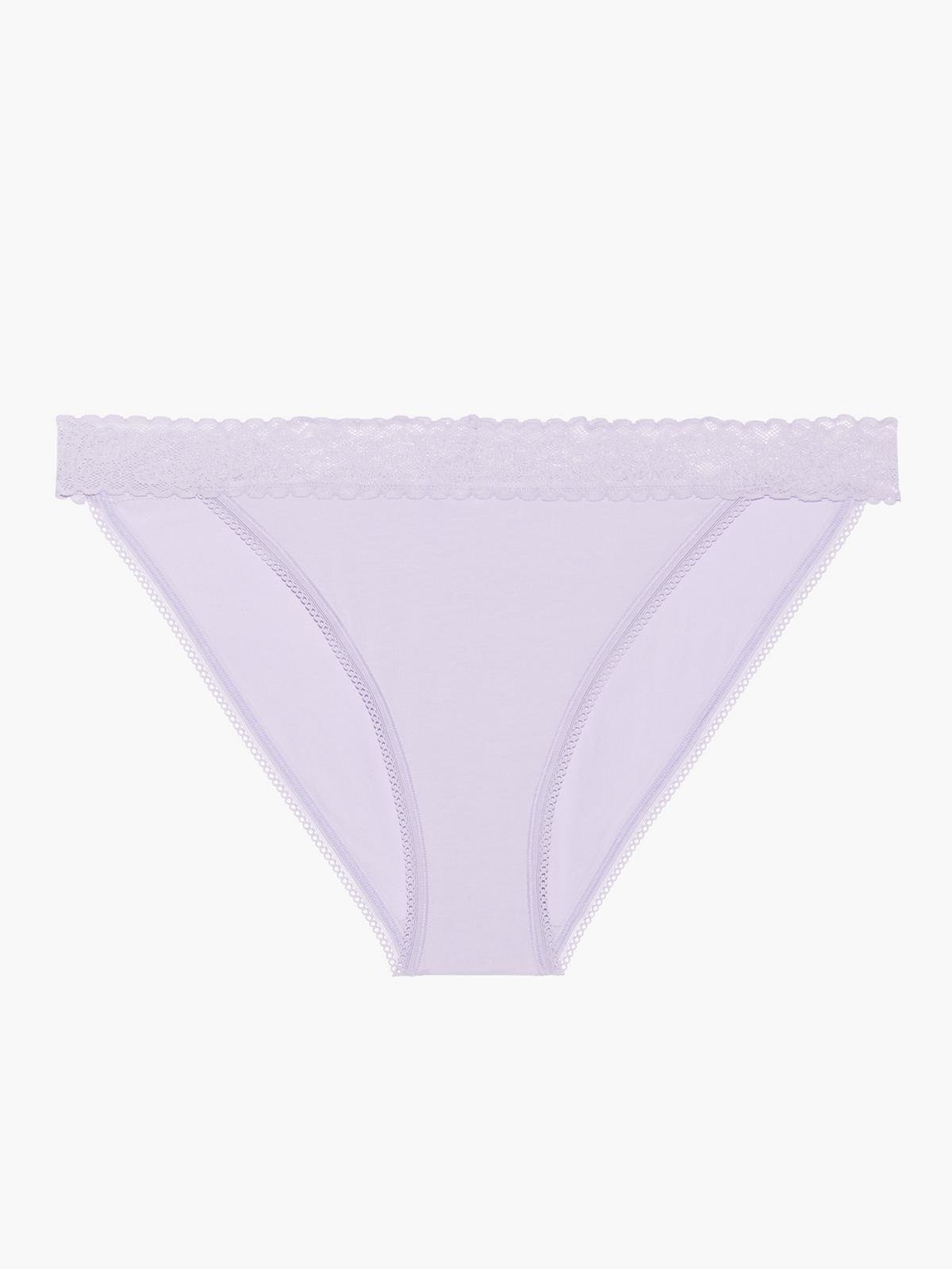 Cotton Essentials Lace-Trim Bikini