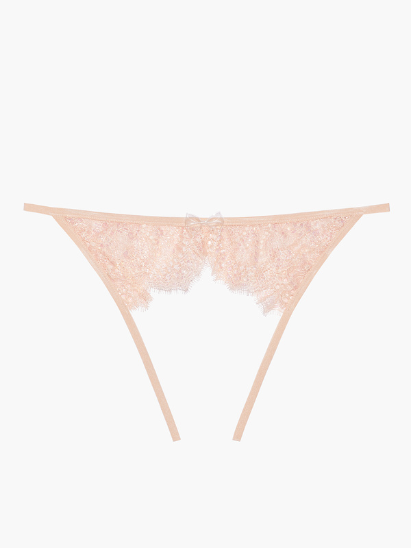 Hyper Real Metallic Lace Crotchless Undie in Pink | SAVAGE X FENTY