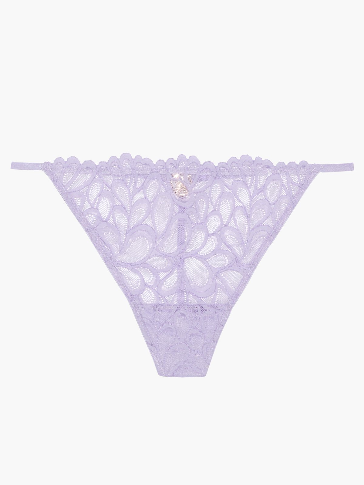 Crotchless Thong Panties in Lavender Purple Stretch Lace -  Canada