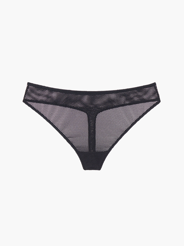 Floral Glow Mesh Thong in Black | SAVAGE X FENTY