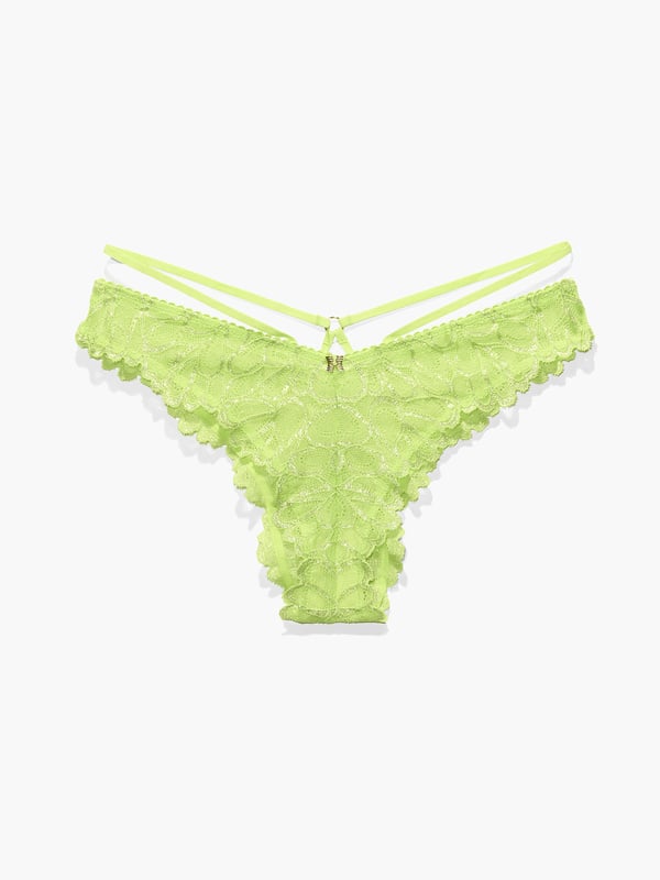 Savage Not Sorry Strappy Lace Brazilian in Green | SAVAGE X FENTY