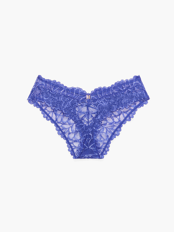 Savage Not Sorry Lace-Up Cheeky Knickers in Blue