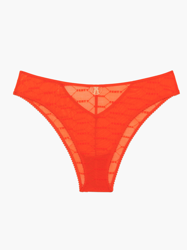 Flocked Logo Brazilian Panty in Red SAVAGE X FENTY