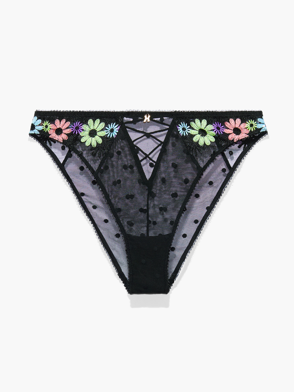 Free Spirit Floral Embroidery High Leg Bikini in Black | SAVAGE X FENTY