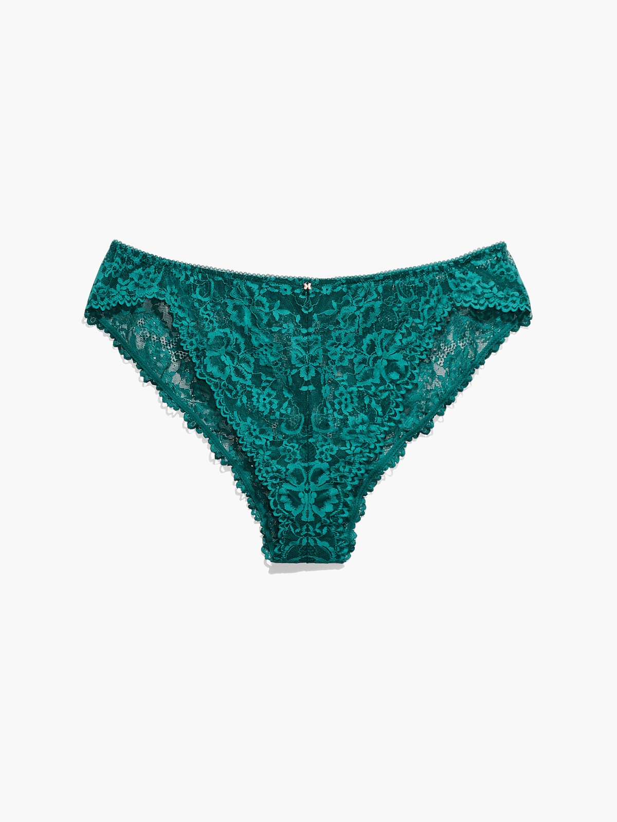 Floral Lace High Leg Brazilian in Green