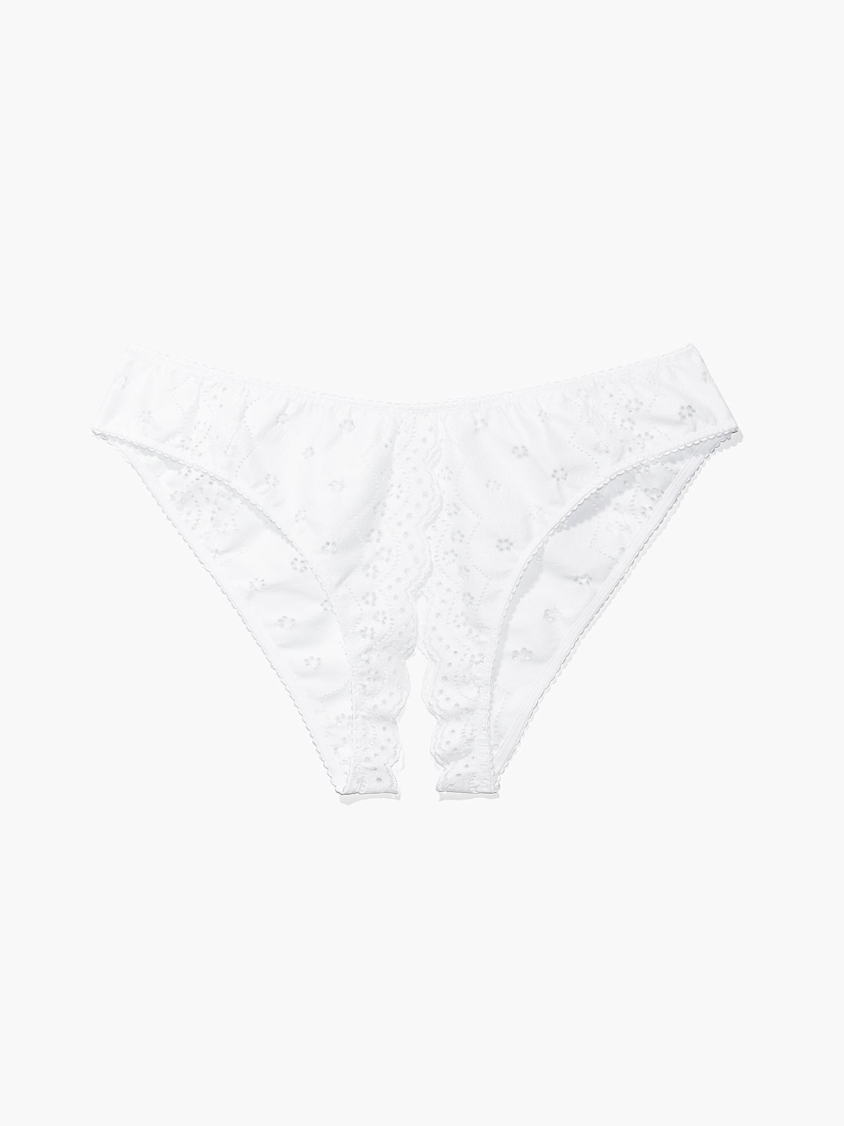 Bombshell Broderie Crotchless Lace Undie in White | SAVAGE X FENTY