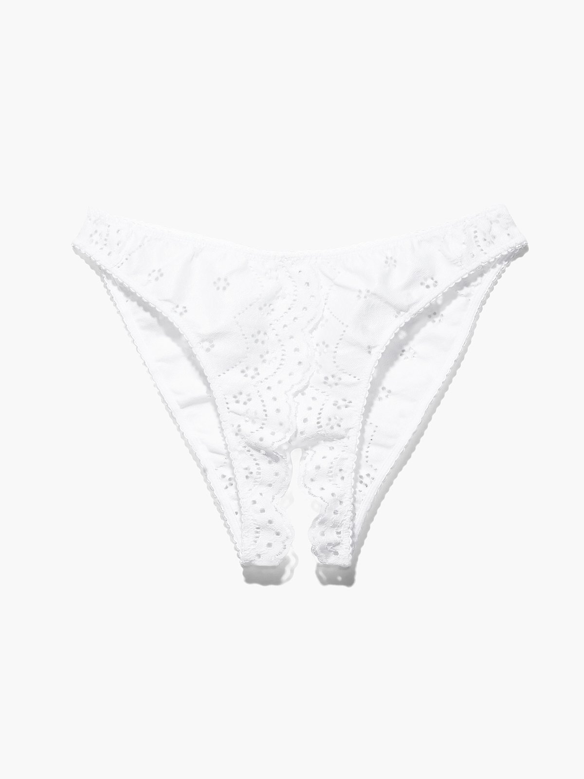 Bombshell Broderie Crotchless Lace Undie In White Savage X Fenty