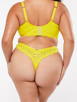Bombshell Broderie High Leg Lace Thong in Yellow