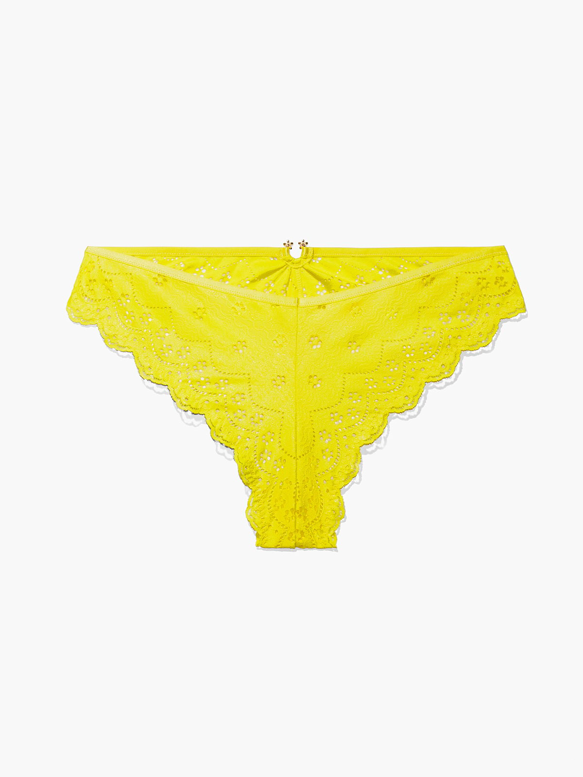 Primark Yellow Leopard Lace Mesh Thong