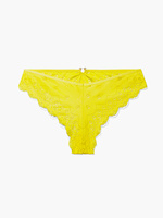 Bombshell Broderie Crotchless Lace Undie in Yellow