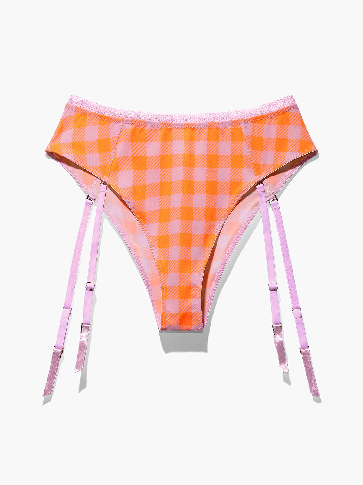 Gingham Remix High-Waist Cheeky with Garter