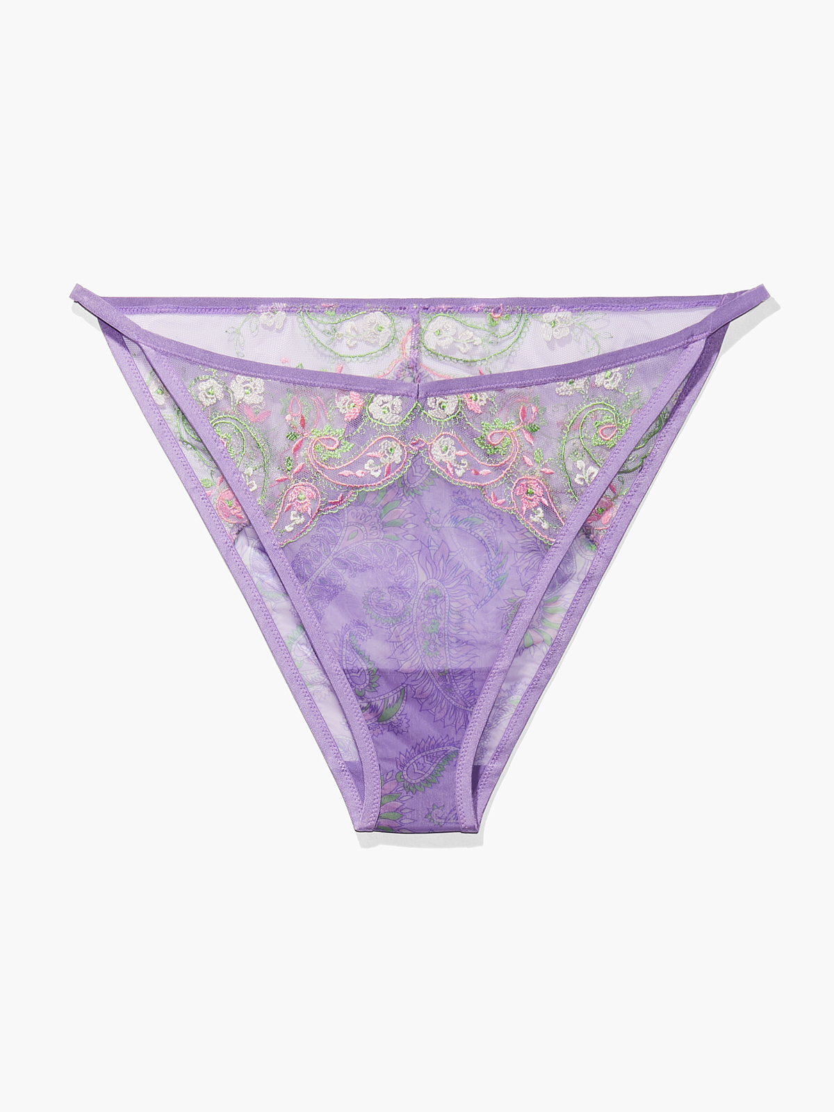 Bohemian Paisley Embroidered String Bikini