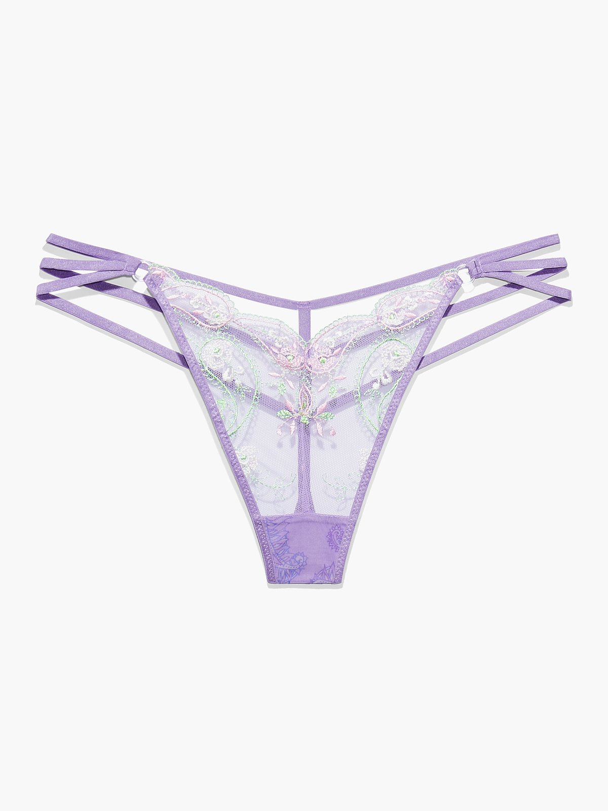 Bohemian Paisley Embroidered Strappy Undie