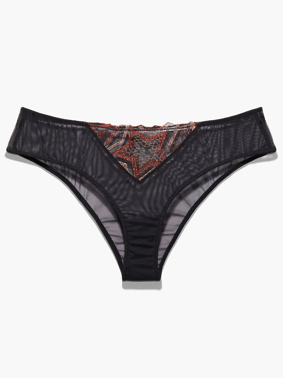 Shining Star Embroidered Cheeky in Brown & Multi & Red