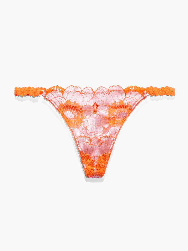 Perfect Poppies Lace String Thong in Multi & Orange & Pink & Purple