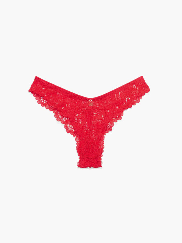 Romantic Corded Lace Brazilian Panty in Red | SAVAGE X FENTY